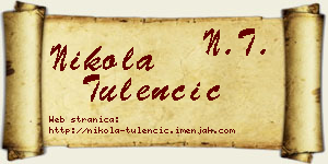 Nikola Tulenčić vizit kartica